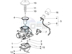 LXV 125 4T E3 drawing Carburetor components