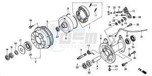 TRX90 drawing REAR BRAKE DRUM