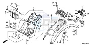 CB1100AD CB1100 ABS UK - (E) drawing REAR FENDER