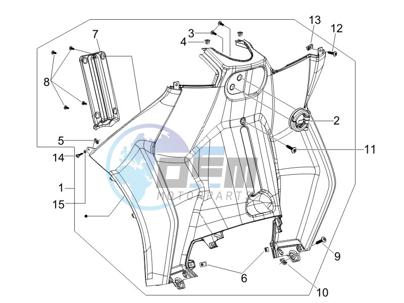 Front glove-box - Knee-guard panel