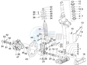 LXV 50 2T Navy drawing Fork - steering tube - Steering bearing unit