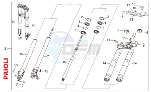 RS 50 drawing Front fork Paioli