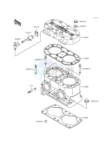 JS 750 A [750 SX] (A1-A4) [750 SX] drawing CYLINDER HEAD_CYLINDER