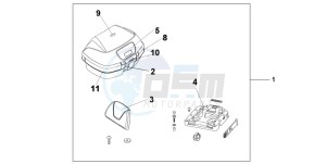 FES125A S-WING drawing TOP BOX 45L PETROL BLUE M