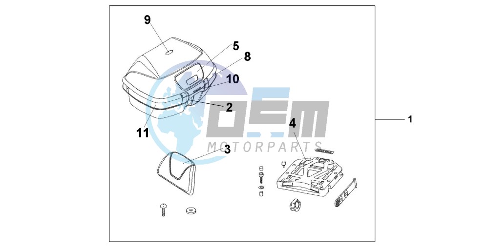 TOP BOX 45L PETROL BLUE M