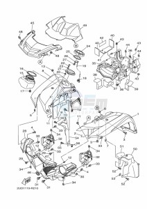 YFM700FWAD GRIZZLY 700 EPS (BDE4) drawing FRONT FENDER