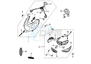 LOOXOR TSDI - 50 cc drawing HEADLAMPS-BLINKERS