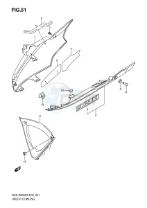 GSX-R600 (E2) drawing UNDER COWLING (MODEL K8)