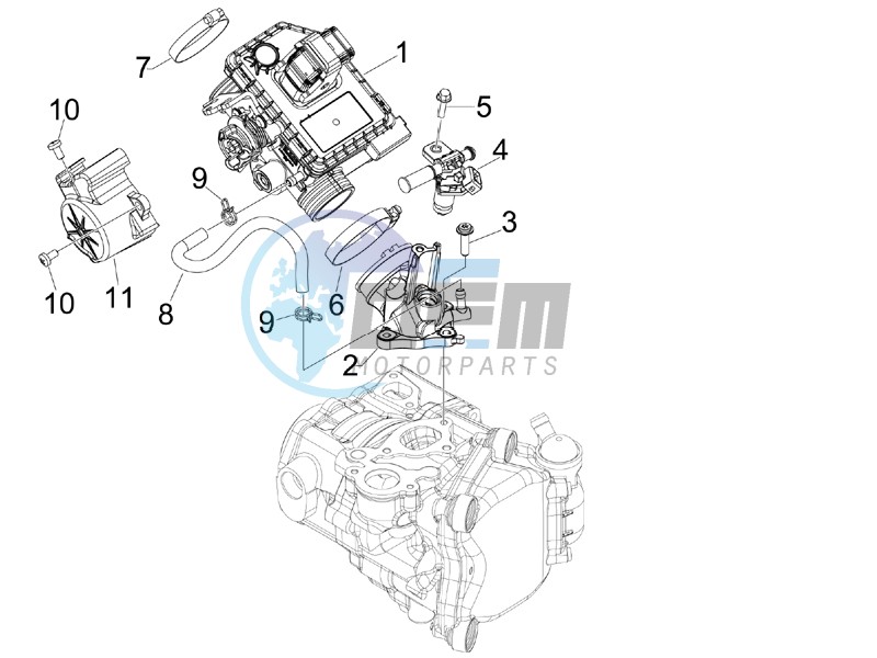 Throttle body - Injector - Union pipe