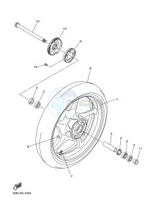 XJ6FA 600 DIVERSION F (ABS) (1DG5 1DG6) drawing FRONT WHEEL