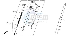 VT600C drawing FRONT FORK