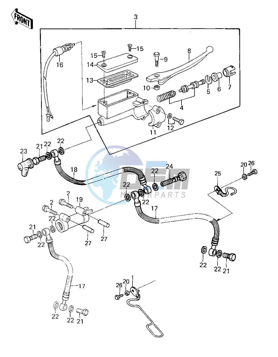 FRONT MASTER CYLINDER -- 80 KZY 50-E1- -