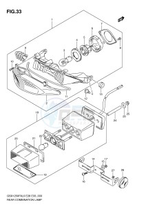 GSX1250FA (E28-E33) drawing REAR COMBINATION LAMP