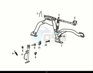 FIDDLE IV 125 (XG12W1-IT) (M0) drawing MAIN STAND - SIDE STAND