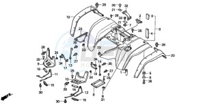 TRX300 FOURTRAX 300 drawing REAR FENDER