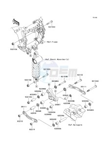 KRF 750 F [TERYX 750 4X4 NRA OUTDOORS] (F8F) C8F drawing REAR SUSPENSION