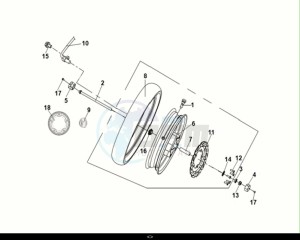 JET X 125I ABS (XH12WX-EU) (E5) (M1) drawing FRONT WHEEL