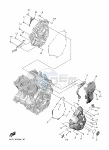 YZF690 YZF-R7 (BEB4) drawing CRANKCASE COVER 1