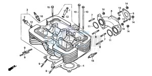 CB250 TWO FIFTY drawing CYLINDER HEAD (CB250PT/4/5)(CB250W/4)