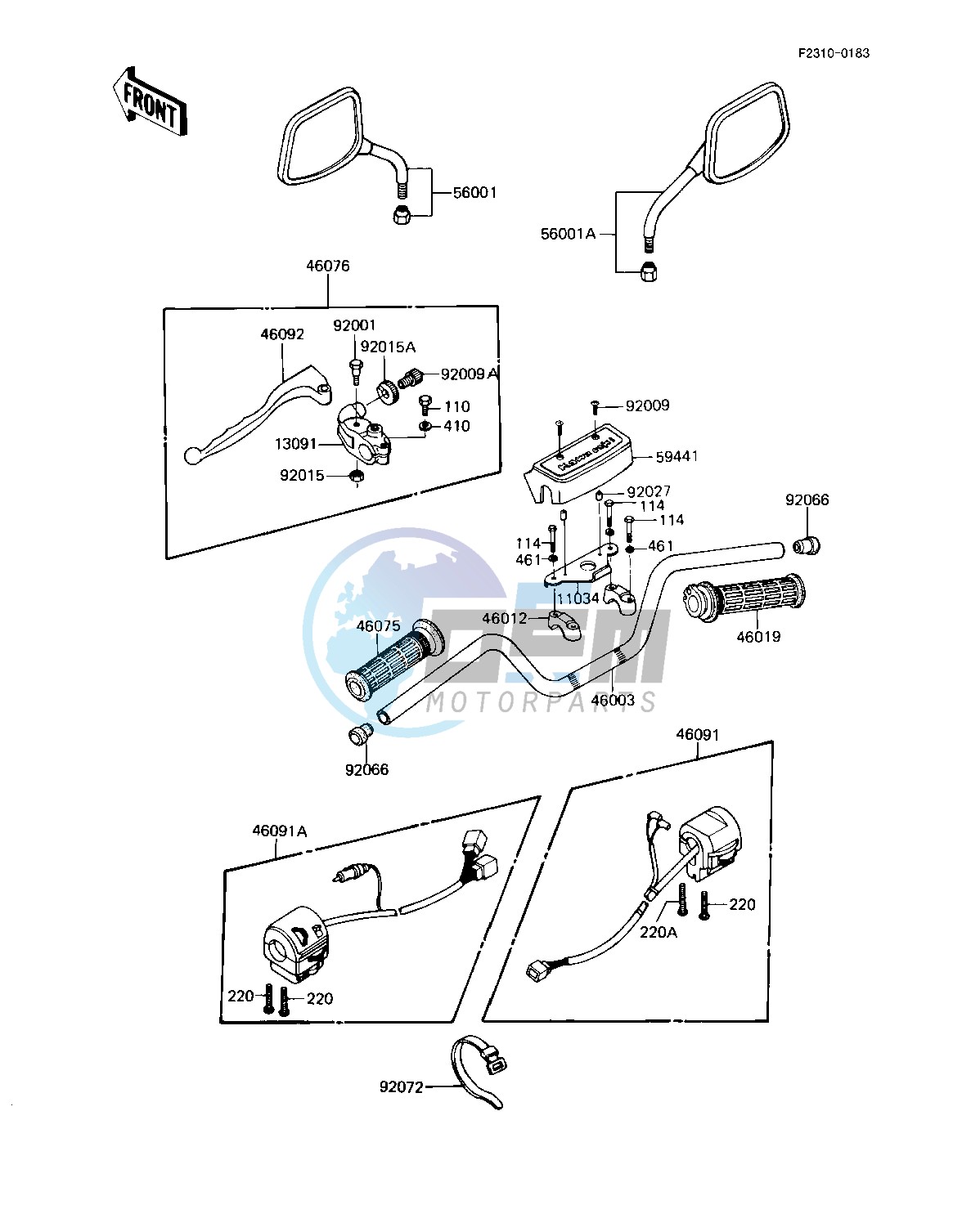 HANDLEBAR -- KZ1000-R1- -