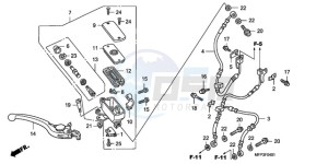 CB1300A9 France - (F / ABS CMF MME TWO) drawing FR. BRAKE MASTER CYLINDER (CB1300A/CB1300SA)