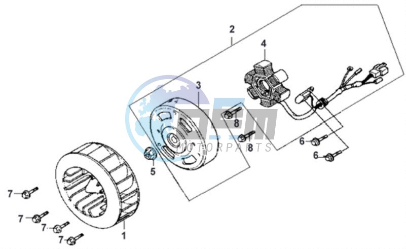 FLYWHEEL WITH MAGNETO / FAN