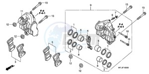 CBR1000RR9 Australia - (U / MME PSW SPC) drawing FRONT BRAKE CALIPER