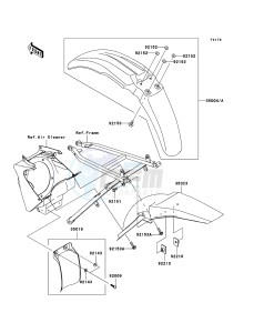 KX125 KX125M8F EU drawing Fenders