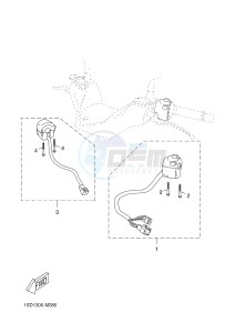 YPR125R XMAX 125 EVOLIS 125 (2DM8) drawing HANDLE SWITCH & LEVER