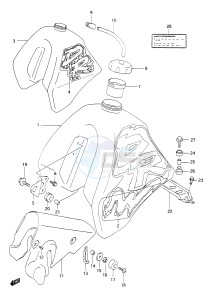 DR350 (E28) drawing FUEL TANK (MODEL N P)