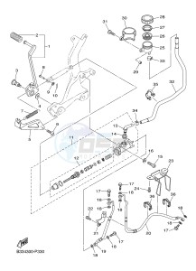 XVS950CR BOLT C-SPEC (B33N) drawing REAR MASTER CYLINDER