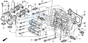 FJS600 SILVER WING drawing CYLINDER HEAD (FJS6001/2)