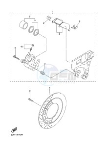 XVS1300A XVS1300A UBS MIDNIGHT STAR (1CS8) drawing REAR BRAKE CALIPER