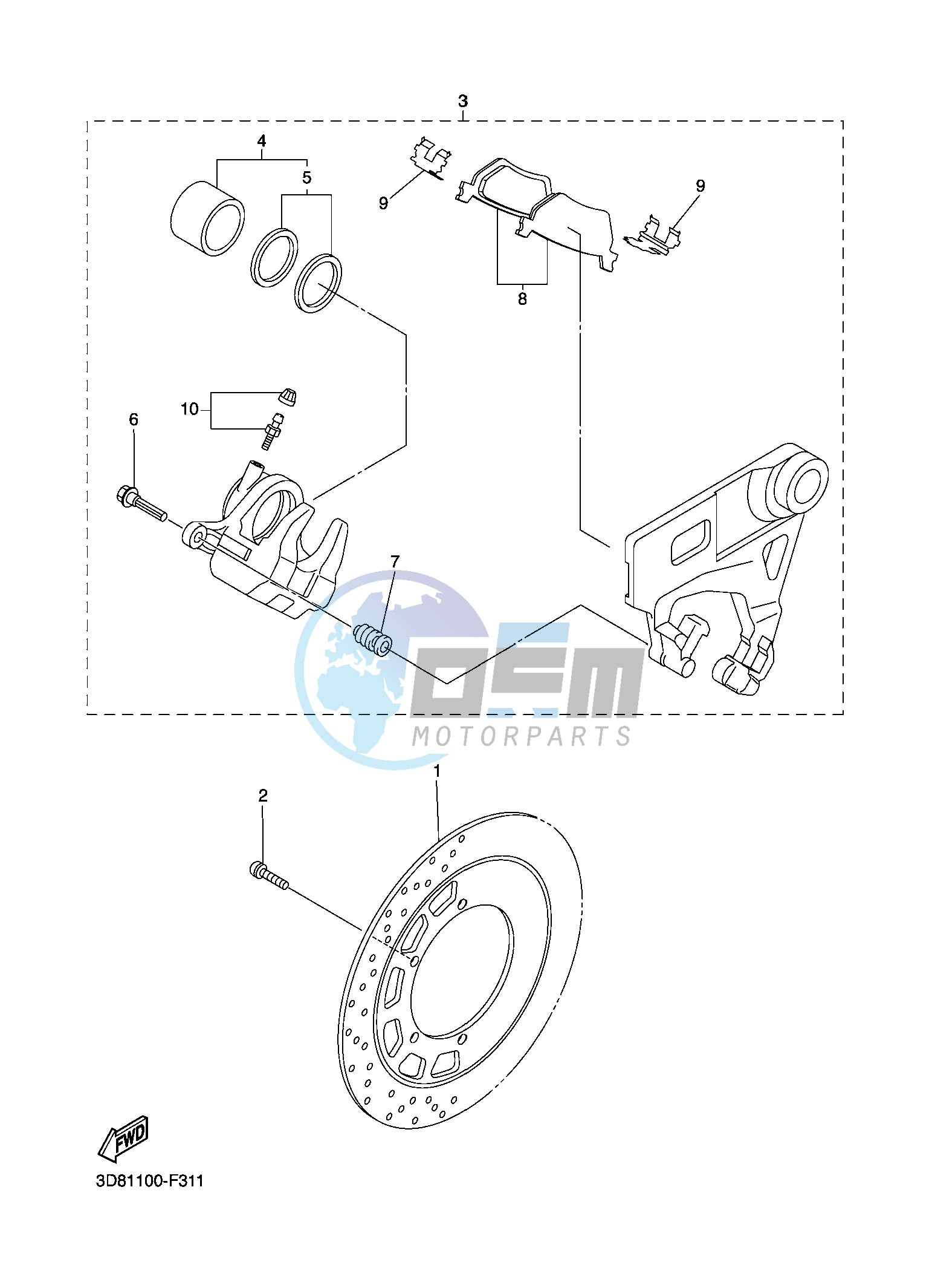 REAR BRAKE CALIPER