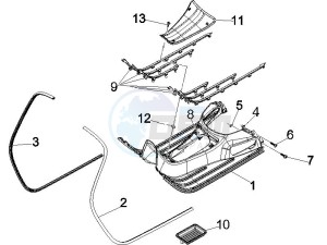 GTS 250 ABS drawing Central cover - Footrests