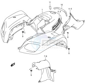 LT-F250 (E3-E28) drawing FRONT FENDER (MODEL K2 K3)