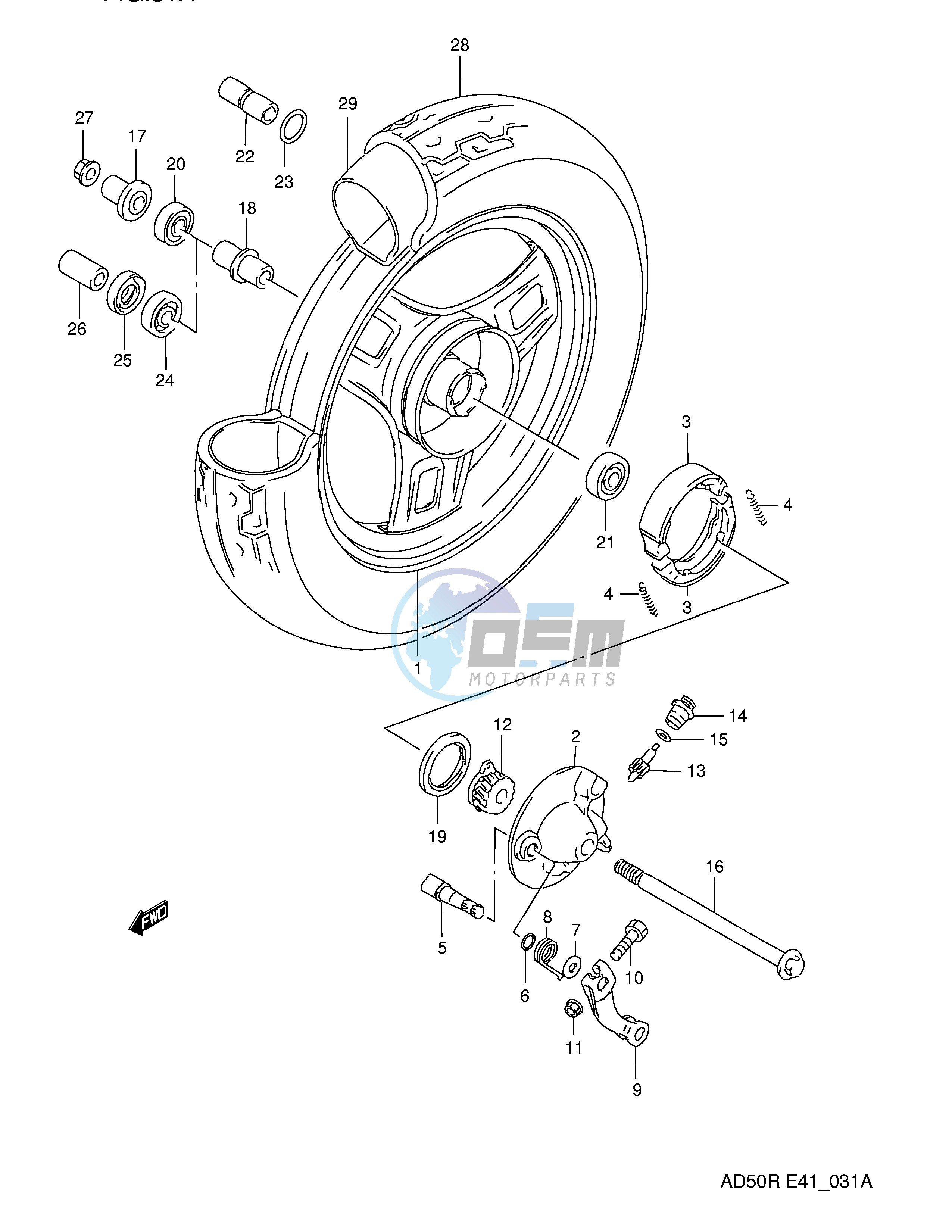 FRONT WHEEL (MODEL K E6)