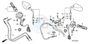 CB600F39 Australia - (U / ST) drawing HANDLE LEVER/SWITCH/ CABLE