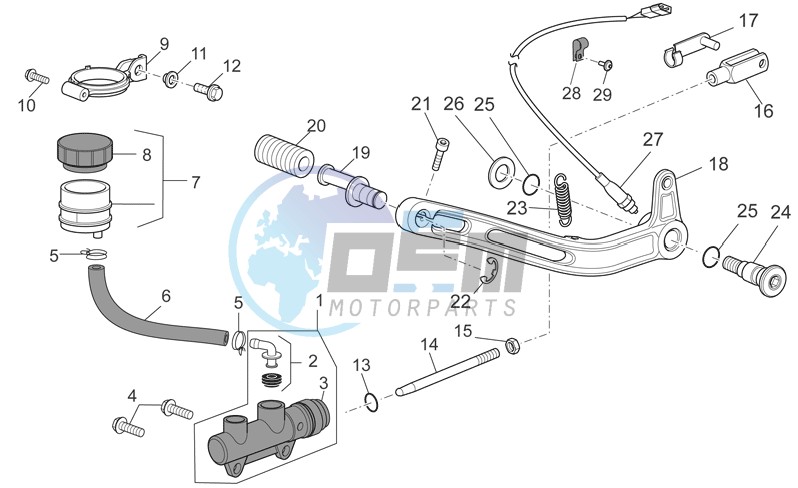 Rear master cylinder