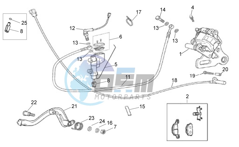 Rear brake caliper