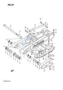 LT250R (E28) drawing REAR SWINGING ARM (MODEL G)