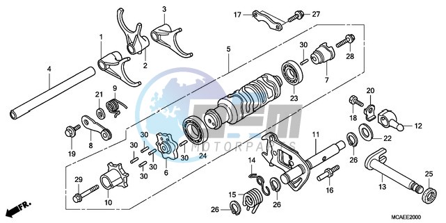 GEARSHIFT DRUM/SHIFT FORK