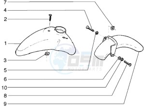 Liberty 125 drawing Front and rear mudguard