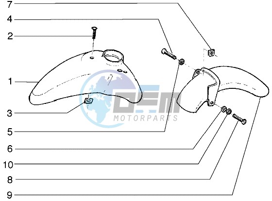 Front and rear mudguard