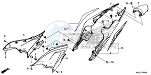 CB500FAD CB500F ABS Continue » UK - (E) drawing SIDE COVER/ REAR COWL