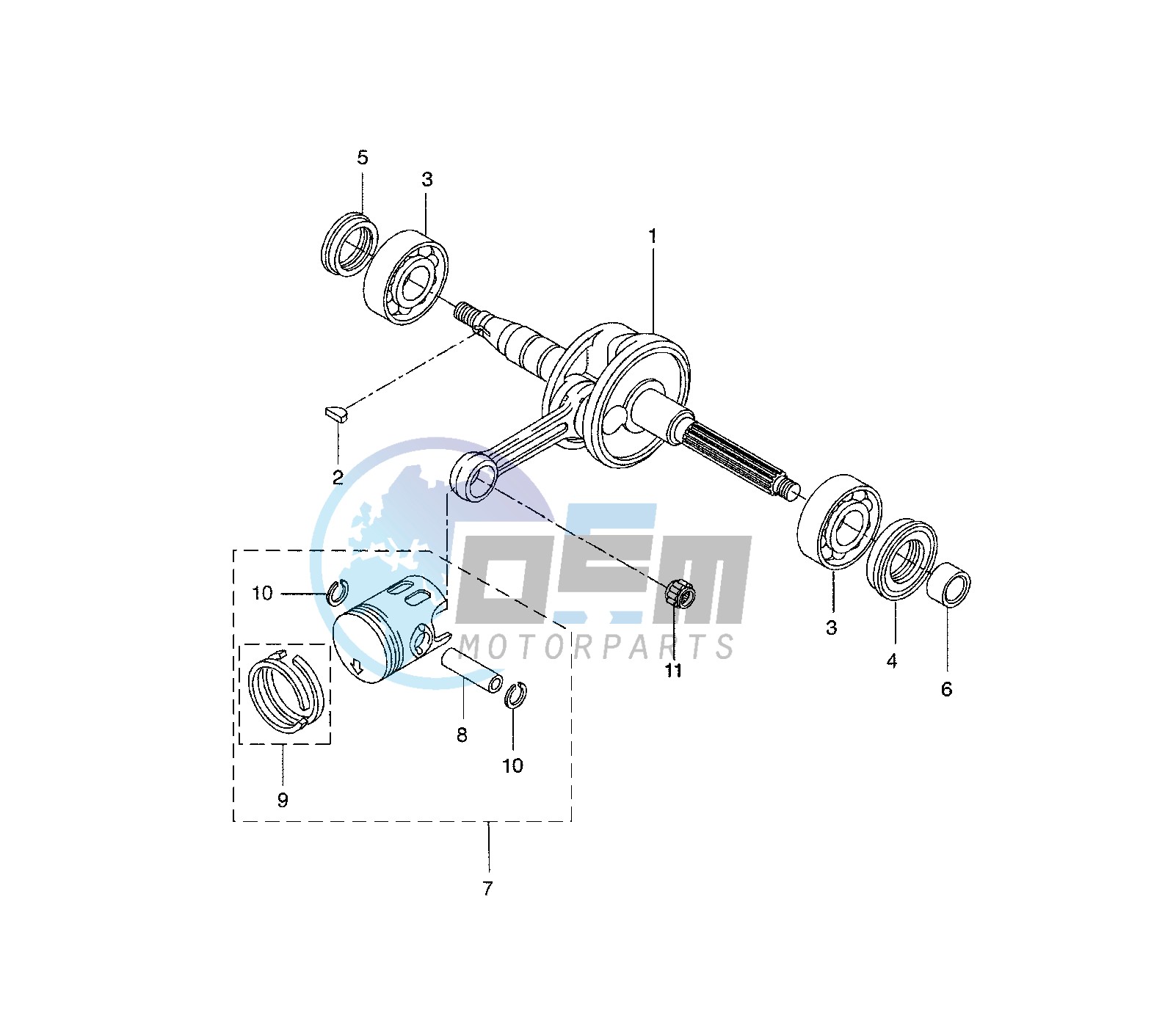 CRANKSHAFT AND PISTON