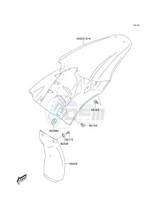 KLX 125 A (A1-A3) drawing REAR FENDER-- S- -