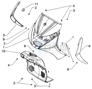 Beverly 125 drawing Shield - wheel compartment