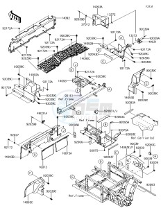 MULE PRO-DXT KAF1000BJF EU drawing Frame Fittings(Rear)