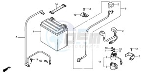 TRX350FE FOURTRAX 350 4X4ES drawing BATTERY